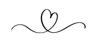 Decorative heart design with flowing lines on a white background